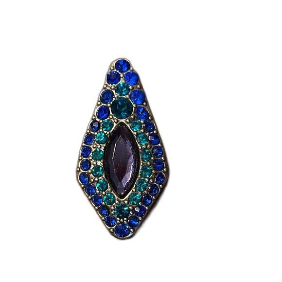 Unbranded Jewelry - Vintage Bohemian Blue Purple Gemstone Pendant Boho Y2K Teardrop Charm